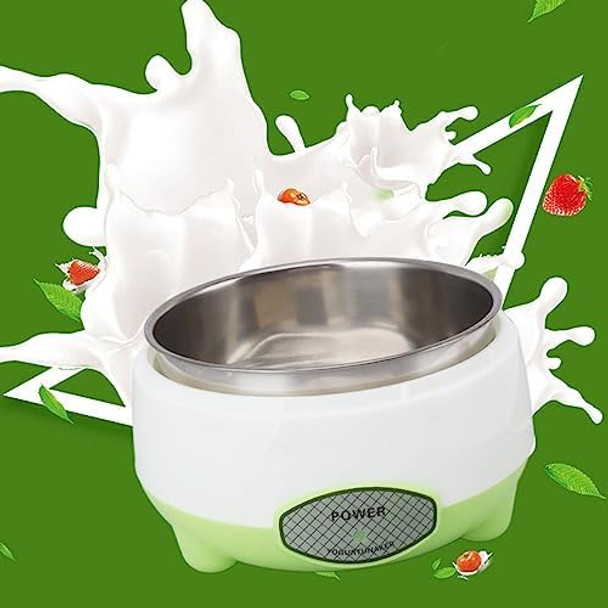 Yogurt Maker Machine Energy Saving Diy Yogurt Maker Machine Stainless Steel Container Compact For Kitchen (Us Plug 110V)