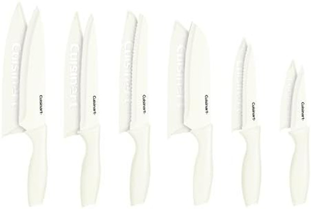 Cuisinart Knife Set 12Pc Ceramic Coated Knife Set With 6 Blades & 6 Blade Guards Lightweight Stainless Steel Durable & Dishwasher Safe (Black) Cuisinart Knife Set 12Pc Ceramic Coated Knife Set With 6 Blades & 6 Blade Guards Lightweight Stainless Steel Durable & Dishwasher Safe (Black)