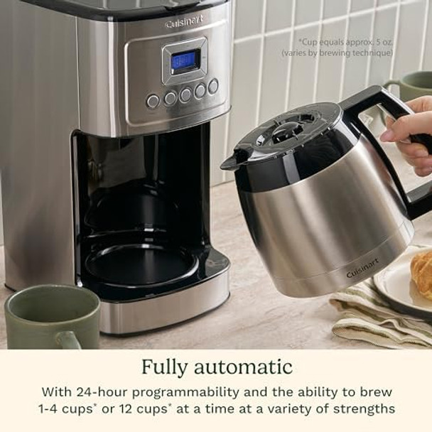 Cuisinart 12-Cup Coffee Maker With Thermal Coffee Carafe Stainless Steel Programmable Large Capacity Drip Coffee Machine For Home Or Office Dcc-3400Nas Silver Cuisinart 12-Cup Coffee Maker With Thermal Coffee Carafe Stainless Steel Programmable Large Capacity Drip Coffee Machine For Home Or Office Dcc-3400Nas Silver