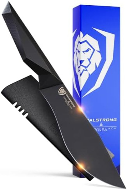 Dalstrong Barong Chef Knife - 7 Inch - Shadow Black Series - Black Titanium Nitride Coated - Razor Sharp Utility - High Carbon 7Cr17Mov-X Steel - Sheath - Nsf