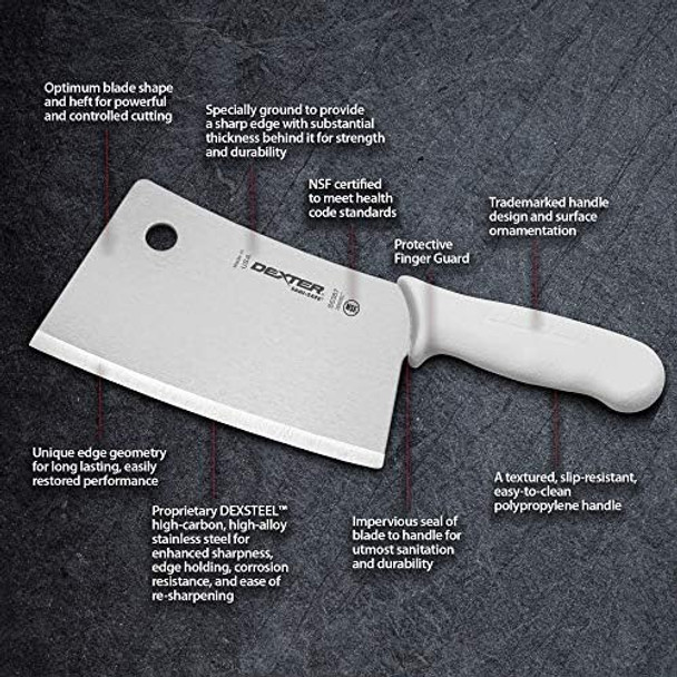 Dexter-Russell 7" Stainless Cleaver S5387Pcp Sani-Safe Series White Dexter-Russell 7" Stainless Cleaver S5387Pcp Sani-Safe Series White