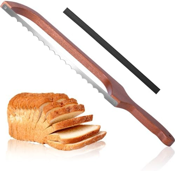 Sourdough Bread Knife 3Rd Generation Wooden Bread Slicer For Homemade Bread Elegant Bow Bread Cutter Professional Bread Saw For Even Slicing Sourdough Bread Knife 3Rd Generation Wooden Bread Slicer For Homemade Bread Elegant Bow Bread Cutter Professional Bread Saw For Even Slicing