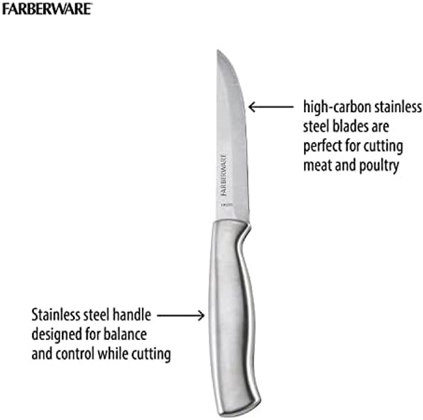 Farberware Stainless Steel Steak Knife Set 8-Piece Stainless Steel