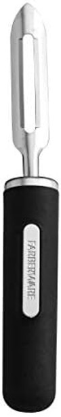 Farberware Professional Soft Handled Precise Vegetable Swivel Peeler Sharp Straight Blade Smoothly Peels Fruits 8-Inch Black Farberware Professional Soft Handled Precise Vegetable Swivel Peeler Sharp Straight Blade Smoothly Peels Fruits 8-Inch Black