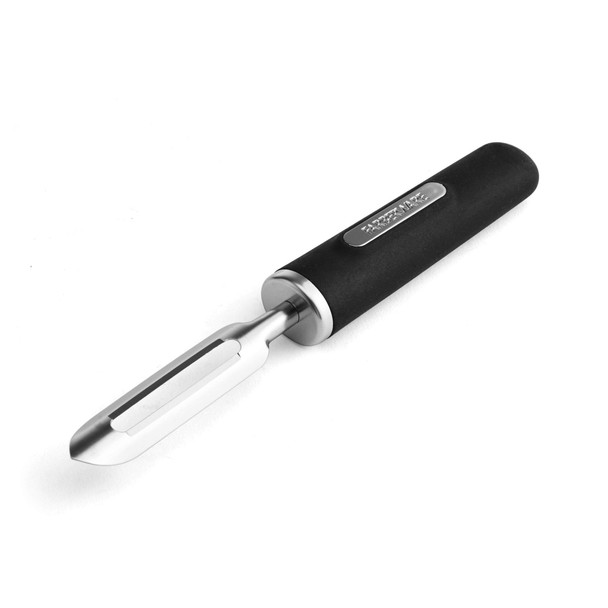 Farberware Professional Soft Handled Precise Vegetable Swivel Peeler Sharp Straight Blade Smoothly Peels Fruits 8-Inch Black
