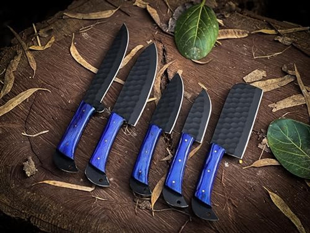 Gladius Crafts'' Premium Handcrafted Stainless Steel Culinary Collection – Meticulously Crafted Chef’S Knives Set With Sturdy Wooden Handle A Full Tang Blade With A Leather Roll-Up Storage Case