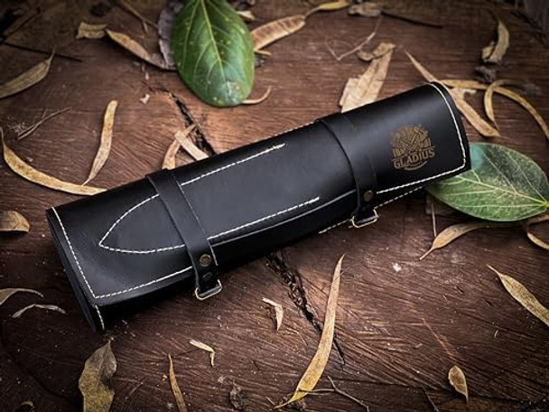 Gladius Crafts'' Premium Handcrafted Stainless Steel Culinary Collection – Meticulously Crafted Chef’S Knives Set With Sturdy Wooden Handle A Full Tang Blade With A Leather Roll-Up Storage Case