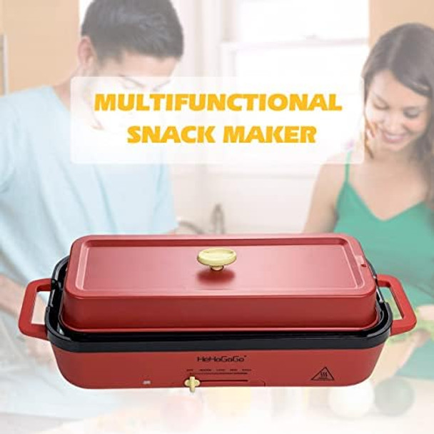 Multifunctional Electric Griddle Electric Grill Nonstick Baking Maker With 3 Interchangeable Pans For Takoyaki Cake Pop/ Mini Pancake/ Fried Steak