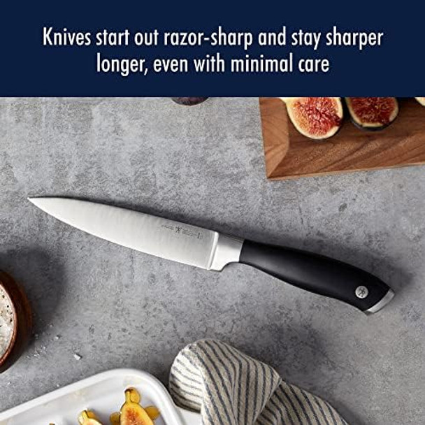 Henckels Forged Elite Razor-Sharp 3-Piece Kitchen Knife Set Chef Knife Paring Knife Bread Knife German Engineered Informed By 100+ Years Of Mastery