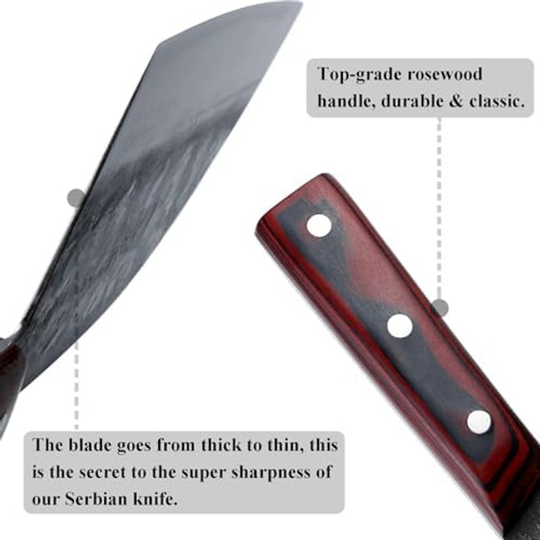 Serbian Cleaver Chef Knife Full Handforged Kitchen Knife Carbon Steel Butcher Serbian Cleaver Chef Knife Full Handforged Kitchen Knife Carbon Steel Butcher