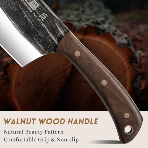 Butcher Set - Heavy Duty Butcher & Bone Chopper Meat Cleaver Viking & Fillet Knife - 7 Inch