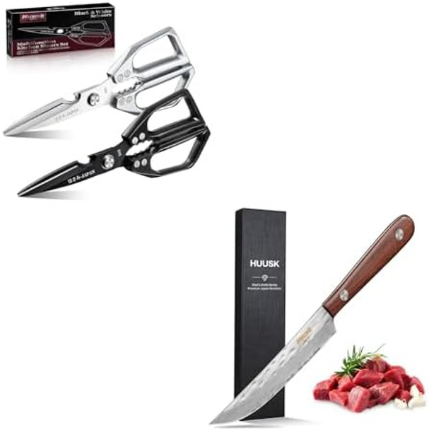 Huusk Japanese Knife Set 6Pcs Kitchen Knife Set With Box Butcher Knife Set For Meat Cutting Cooking Knife Set With Meat Cleaver Chef Knives Set Professional Kitchen Scissors For Meat Chicke Huusk Japanese Knife Set 6Pcs Kitchen Knife Set With Box Butcher Knife Set For Meat Cutting Cooking Knife Set With Meat Cleaver Chef Knives Set Professional Kitchen Scissors For Meat Chicke