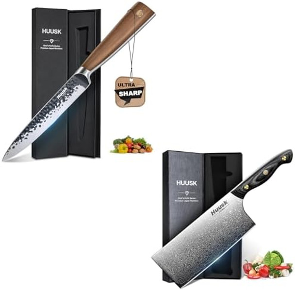 Huusk Kitchen Utility Knife 5.5" Paring Tomato Knives Japan Chef Knife High Carbon Steel Damascus Cleaver Knife 7 Inch Multipurpose Kitchen Chooping Knife For Dad Mom With Box Huusk Kitchen Utility Knife 5.5" Paring Tomato Knives Japan Chef Knife High Carbon Steel Damascus Cleaver Knife 7 Inch Multipurpose Kitchen Chooping Knife For Dad Mom With Box