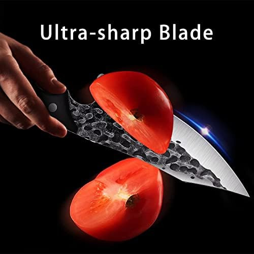 Huusk Meat Cleaver Knife With Sheath Bundle With High Carbon Steel Viking Boning Knife