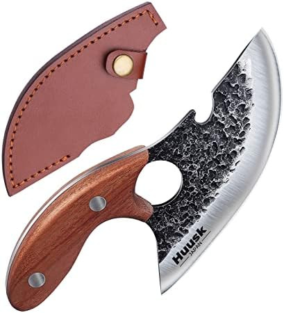 Huusk Japan Knive Set Viking Bone Knife With Sheath Meat Cleaver Knife For Meat Small Ulu Knife Caveman Ultimo Knife Hand Forged Full Tang Knife For Kitchen Or Camping Christmas