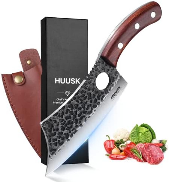 Huusk Meat Cleaver Knife Hand Forged Butcher Knife For Meat Cutting Full Tang Viking Knife With Sheath Japanese Chef Knives Kitchen Scissors For Meat Chicken Bones And Turkey Huusk Meat Cleaver Knife Hand Forged Butcher Knife For Meat Cutting Full Tang Viking Knife With Sheath Japanese Chef Knives Kitchen Scissors For Meat Chicken Bones And Turkey