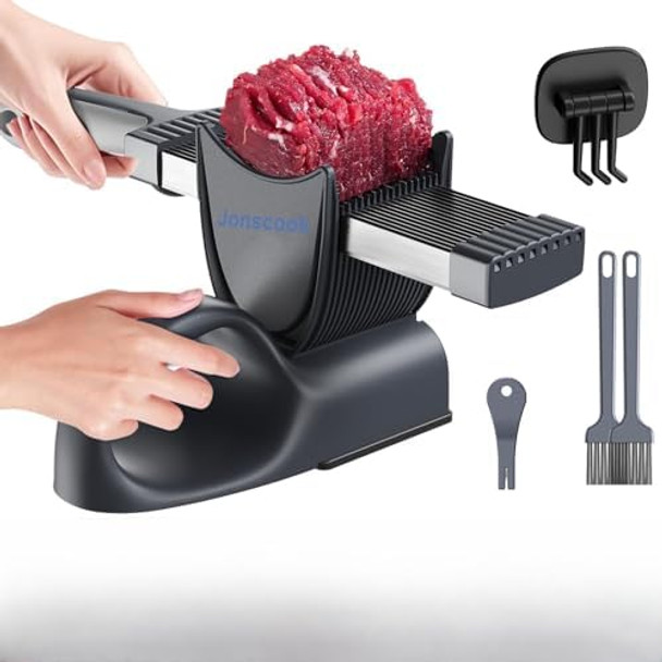 Manual Meat Slicer For Fresh Raw Meat (With Steady Grip) Meal Prep For The Week Adjustable Thickness 2Mm Or 4Mm 17 Blades Get 18 Fresh Meat Slicer Meat Cleavers Can Be Sliced Striped Diced -Gray Manual Meat Slicer For Fresh Raw Meat (With Steady Grip) Meal Prep For The Week Adjustable Thickness 2Mm Or 4Mm 17 Blades Get 18 Fresh Meat Slicer Meat Cleavers Can Be Sliced Striped Diced -Gray