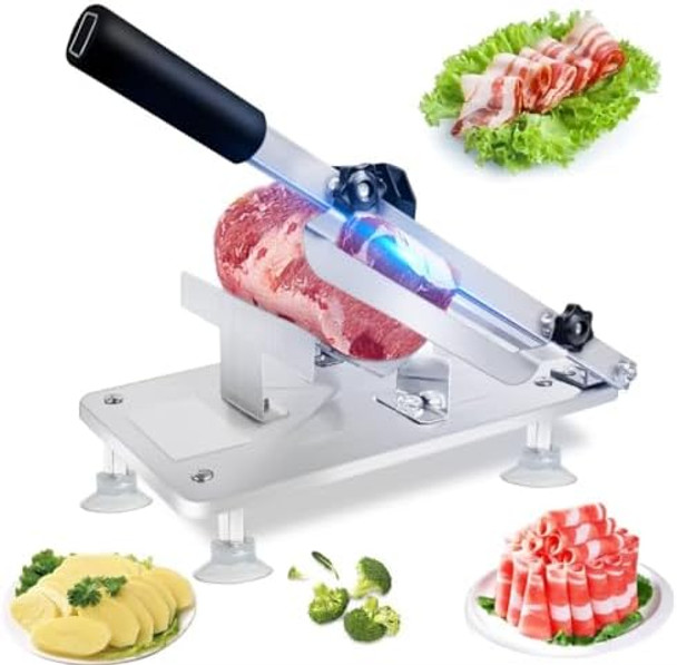 Manual Frozen Meat Slicer Meat Cutter d Stainless Steel Meat Cleavers Beef Mutton Roll Slicing Machine Vegetable Meat Slicer For Home Cooking Hotpot Shabu#011