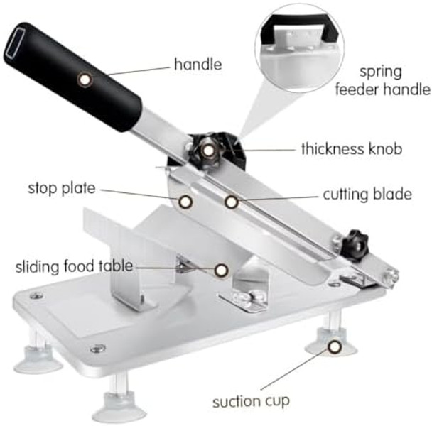 Manual Frozen Meat Slicer Meat Cutter d Stainless Steel Meat Cleavers Beef Mutton Roll Slicing Machine Vegetable Meat Slicer For Home Cooking Hotpot Shabu#011