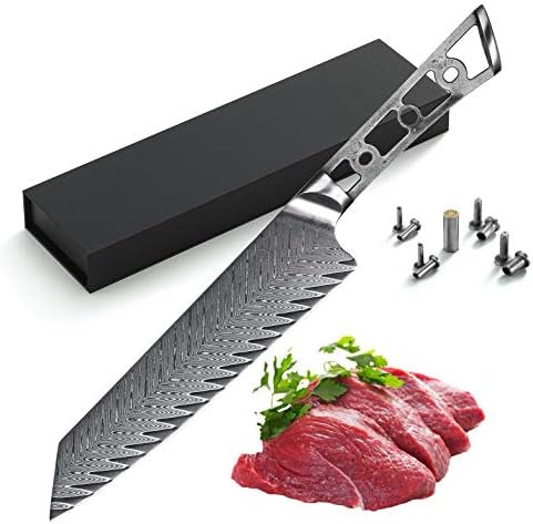 Katsura Woodworking Project Kit – Kiritsuke Chef Knife Blank – 8 Inch With 50Mm Wide Blade – Thunder-X Series – Japanese Premium 67 Layers Damascus Aus 10 Steel – No Logo