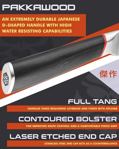 Kessaku 4-Inch Paring Knife - Spectre Series - Forged Japanese Aus-8 High Carbon Stainless Steel - Pakkawood Handle With Blade Guard