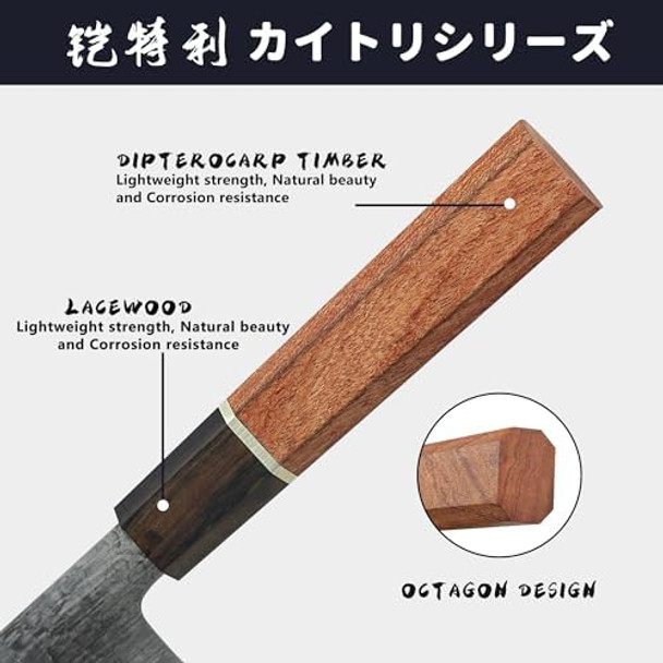 Kitory Usuba & Nakiri Knives 7'' Vegetable Chef Knife - 9Cr18Mov Stainless Steel - Meat Cleaver Knife Unique s For Your Lover Kitchen Gadgets With Premium Box