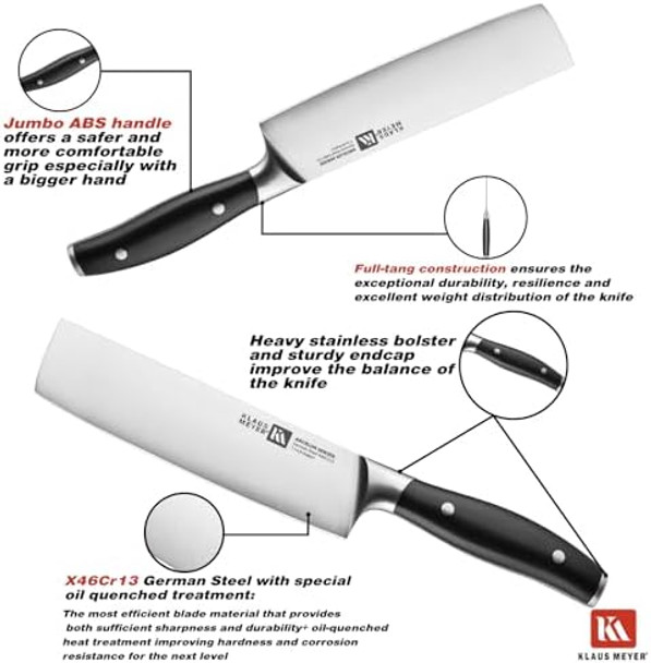 Arcelor 7 Inch Nakiri Knife Vegetable Cleaver With Abs Ergonomic Handle Exclusive German Steel Kitchen Knife Arcelor 7 Inch Nakiri Knife Vegetable Cleaver With Abs Ergonomic Handle Exclusive German Steel Kitchen Knife