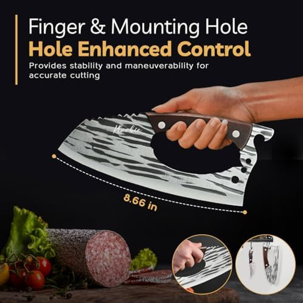 Everyday Carry Knife & Meat Cleaver Set Fixed Blade Hunting And Butcher Knife Combo Razor Sharp With Sheath For Outdoor Camping Survival And Heavy Duty Cleaver For Meat Cutting Cooking Everyday Carry Knife & Meat Cleaver Set Fixed Blade Hunting And Butcher Knife Combo Razor Sharp With Sheath For Outdoor Camping Survival And Heavy Duty Cleaver For Meat Cutting Cooking