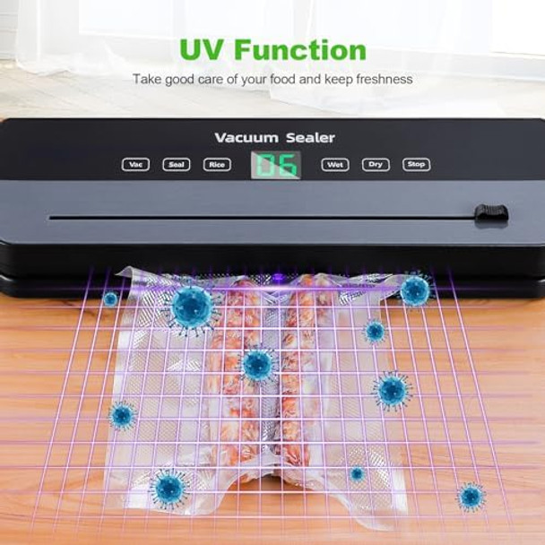 Liarty Vacuum Sealer Machine 65Kpa 7-In-1 Compact Portable Food Sealer With Built-In Cutter 10 Bags Dry&Wet Modes Ideal For Kitchen Restaurant Home Use Liarty Vacuum Sealer Machine 65Kpa 7-In-1 Compact Portable Food Sealer With Built-In Cutter 10 Bags Dry&Wet Modes Ideal For Kitchen Restaurant Home Use