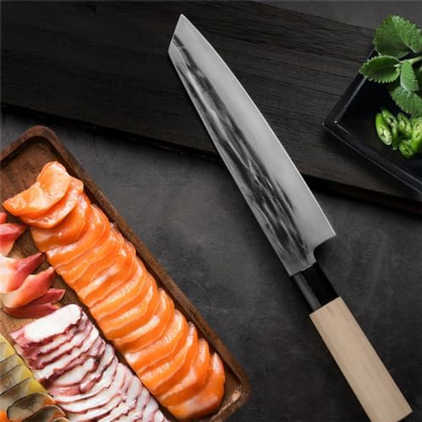 Japanese Stainless Steel Chef Knife 8 Inch Wood Handle