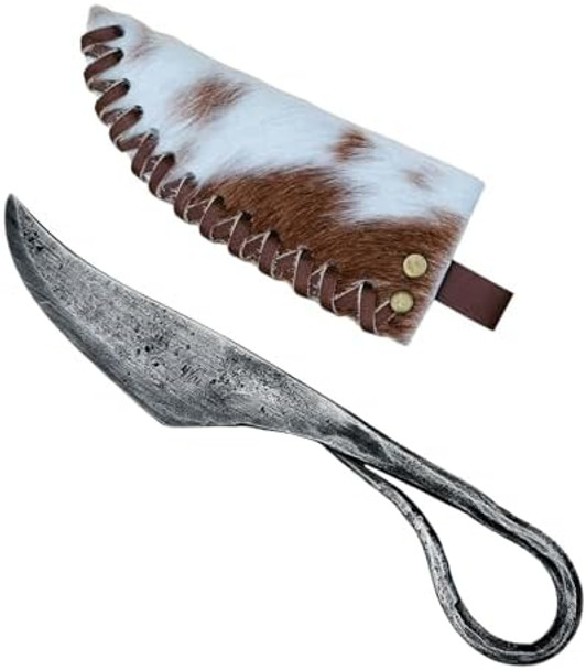 Living Ideas Hand Forged Iron Celtic Knife With Leather Case Medieval Rustic Sharp Cleaver Butchering & Chopping 8X1.25" Living Ideas Hand Forged Iron Celtic Knife With Leather Case Medieval Rustic Sharp Cleaver Butchering & Chopping 8X1.25"