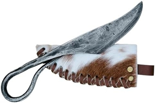Living Ideas Hand Forged Iron Celtic Knife With Leather Case Medieval Rustic Sharp Cleaver Butchering & Chopping 8X1.25" Living Ideas Hand Forged Iron Celtic Knife With Leather Case Medieval Rustic Sharp Cleaver Butchering & Chopping 8X1.25"