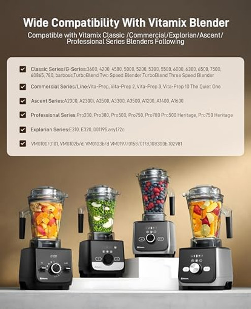 For Vitamix 64Oz Blenders Container Replacement Pitcher Food Processor Accessories Kit Fit To Vitamix 5300 7500 Classic C/Commercial/Explorian Series