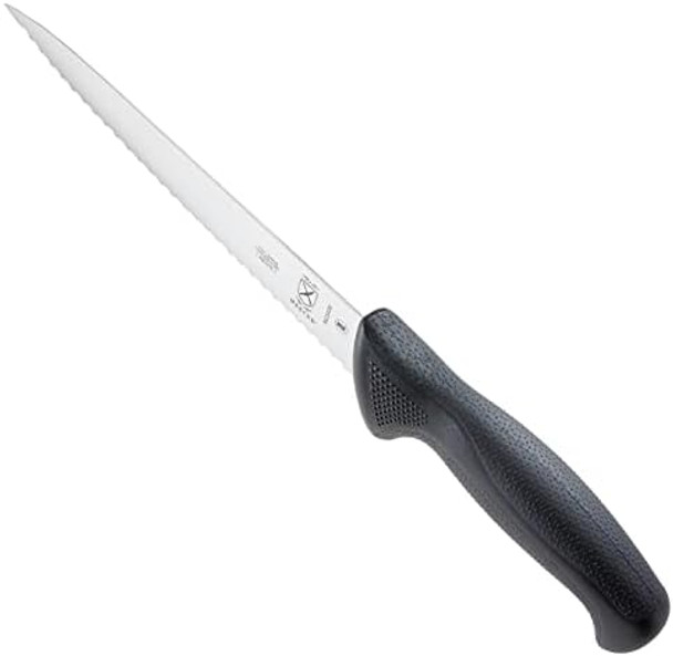 Mercer Culinary M23408 Millennia Black Handle 8-Inch Wavy Edge Utility Knife