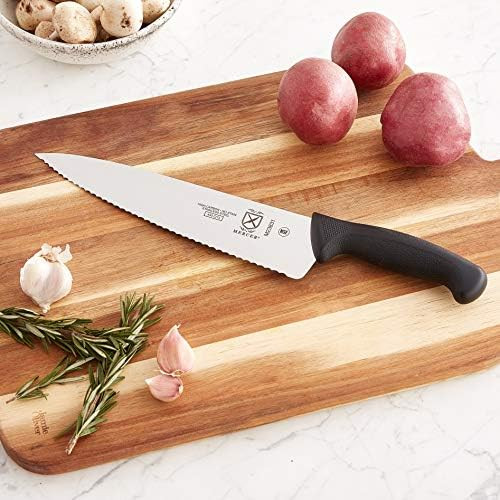 Mercer Culinary M23831 Millennia Black Handle 10-Inch Wavy Edge Chef'S Knife