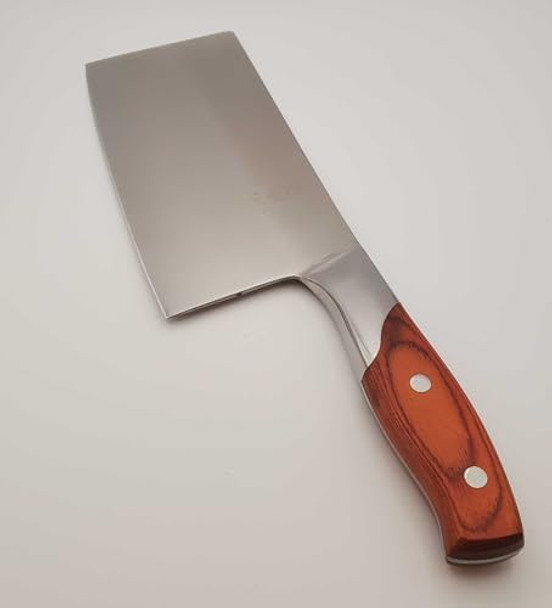 7 Inch Professional Style Cleaver Knife Pakka Wood Handle Sharp & Durable Cleaver For Everyday Use 7 Inch Professional Style Cleaver Knife Pakka Wood Handle Sharp & Durable Cleaver For Everyday Use