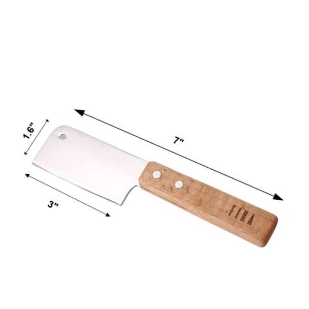 Neoflam Fika 7 Inch Mini Cheese Dessert Knife With Walnut Wood Handle