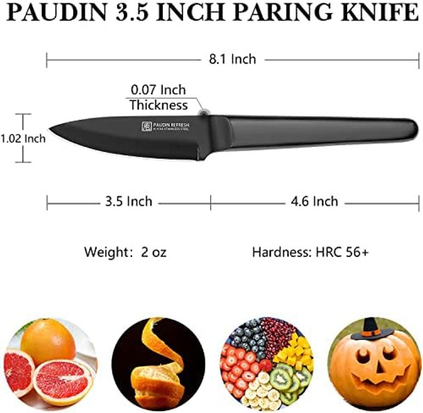 Paudin Kitchen Knife High Carbon German Stainless Steel Chef Knives Super Sharp Chef'S Knife With Ergonomic Hollow Handle (Silver 8 Inch Chef Knife)
