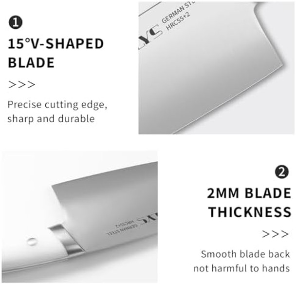 Ply'S Cleaver 7.5 Inch Ultra Sharp German Stainless Steel Kitchen And Restaurant Cleaver