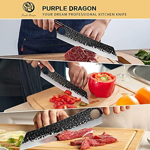 Purple Dragon Chef Knife Meat Cleaver Hand Forged Boning Knife Fillet Knife For Fish