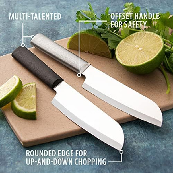 Rada Cutlery Cook’S Utility Knife (W240) 4.75" Stainless Steel Hollow Ground Blade Made In Usa Black Handle