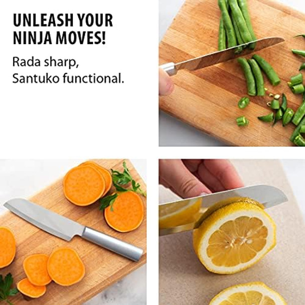 Rada Cutlery Cook’S Utility Knife (R140) 4.75" Stainless Steel Hollow Ground Blade Made In Usa Silver Handle Rada Cutlery Cook’S Utility Knife (R140) 4.75" Stainless Steel Hollow Ground Blade Made In Usa Silver Handle