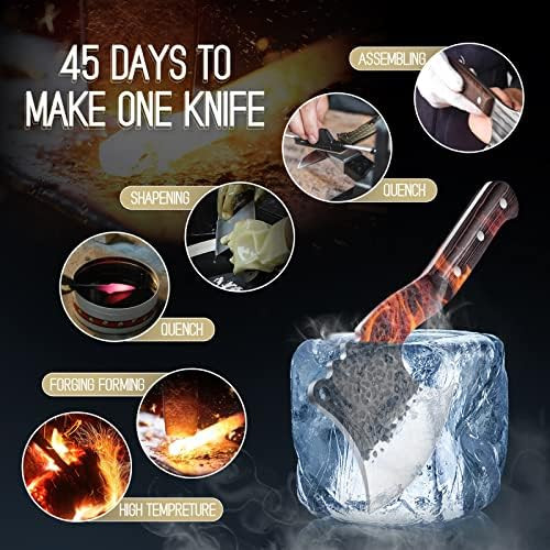 Rococo The 8.6'' Boning Knife And Bone Meat Cleaver Set For Cutting Ribs Roasts Fruits Veggies Multipurpose Kitchen Knives For Bbq Birthday Thanksgiving Christmas Ideal Men