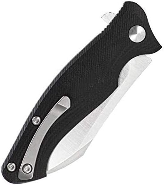 Steel Will Knife Nutcracker F24-10: 3.4" N690 Cleaver Satin Folding Blade Liner Lock Black G10 Handle Blue Alu Standoffs Ceramic Ball Bearings Steel Will Knife Nutcracker F24-10: 3.4" N690 Cleaver Satin Folding Blade Liner Lock Black G10 Handle Blue Alu Standoffs Ceramic Ball Bearings