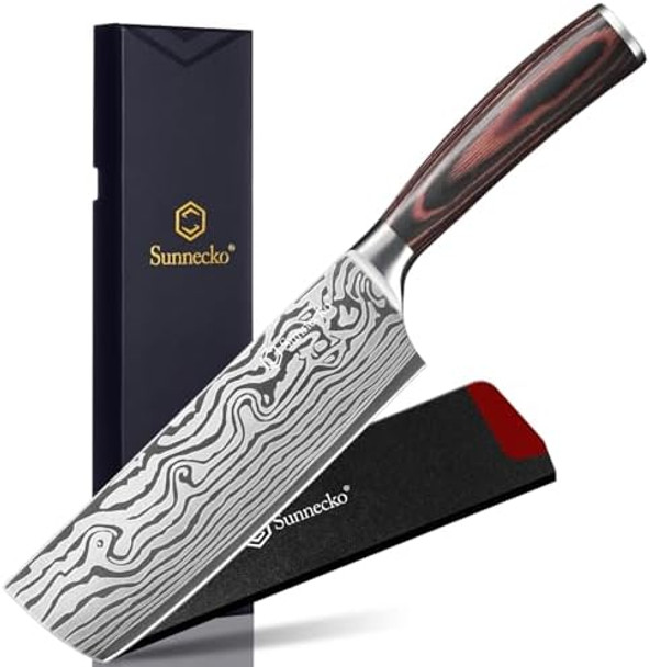 Sunnecko Chinese Cleaver Knife Set For Restaurant