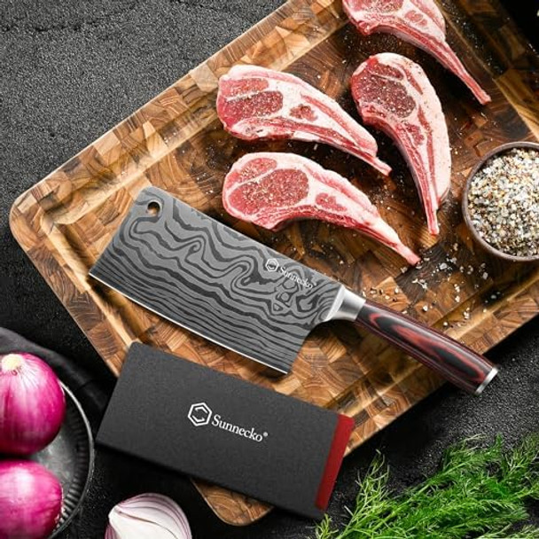 Sunnecko Chinese Cleaver Knife Set For Restaurant