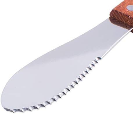Super Z Outlet 8" Stainless Steel Straight Edge Butter Cheese Cream Sandwich Condiment Spreader Knives With Wood Handle For Kitchen Tools Cooking Utensil Event Guest Serving (4 Pack)