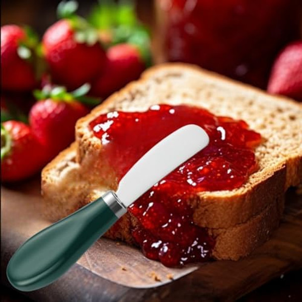 Butter Knife4 Pcs Stainless Steel Butter Spreader Knife With White Porcelain Handle Wide Blade Cheese Spreader Used For CheeseCold ButterJam5.2 Inch
