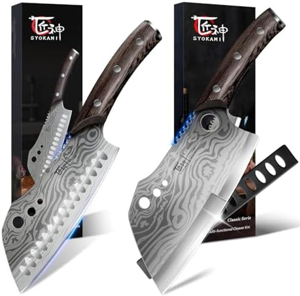 Cleaver Chef Knife 7 Inch+Meat Cleaver Chef Knife 7.7 Inch