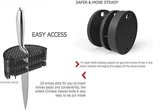 Universal Knife Block Holder 304 Stainless Steel Without Knives Detachable For Easy Cleaning Aa